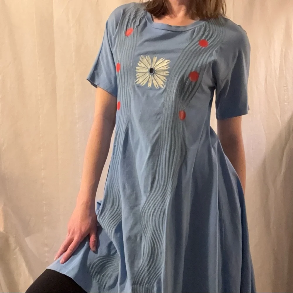 Opening Ceremony Midi Dress, Light Blue Floral T-shirt - Picture 4 of 6